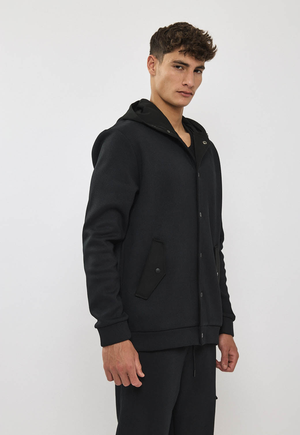 ג'קט אינטרלוק לגברים בצבע שחור