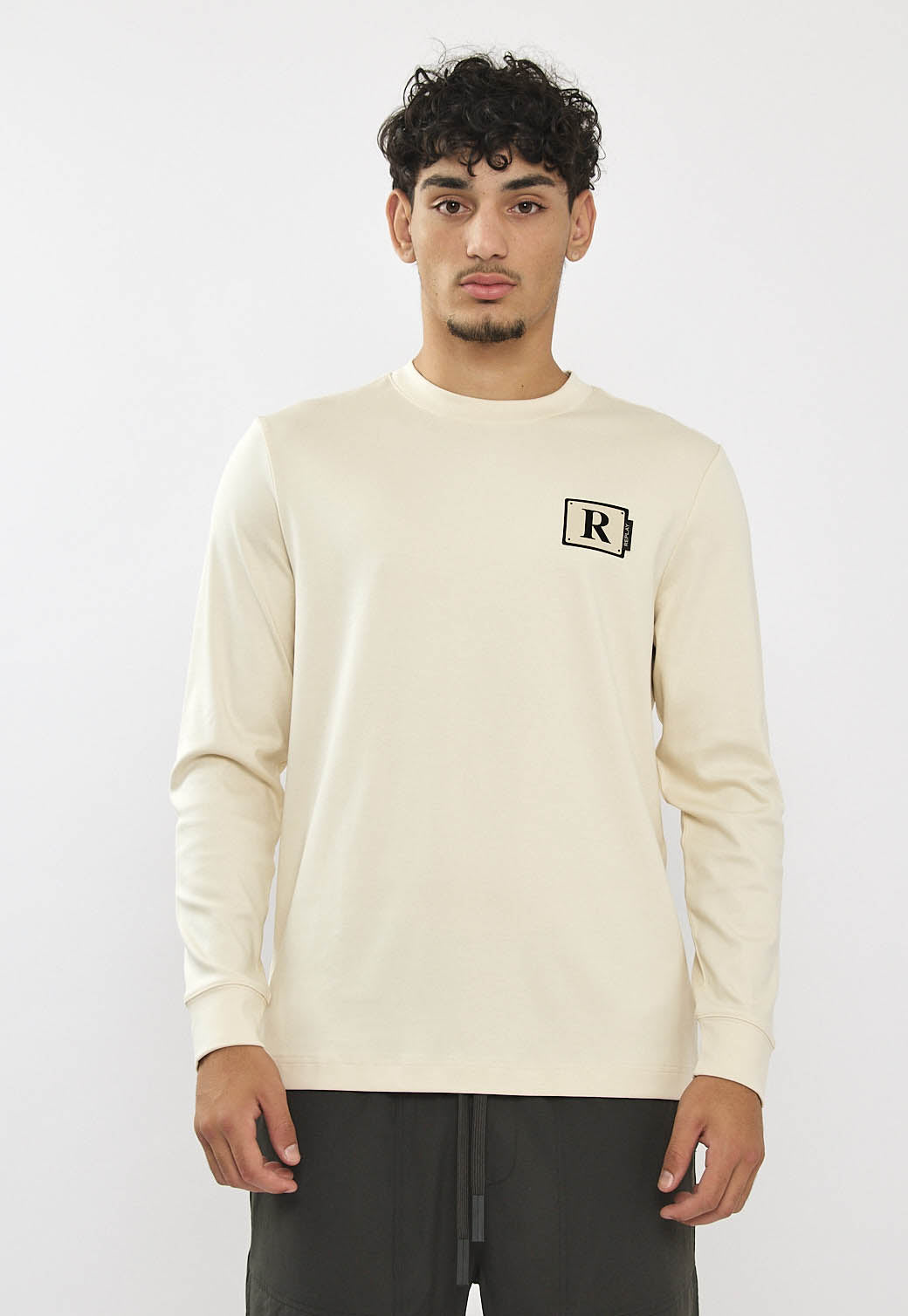 M AMMONIA LS T-SHIRT 26166865 STONE  01