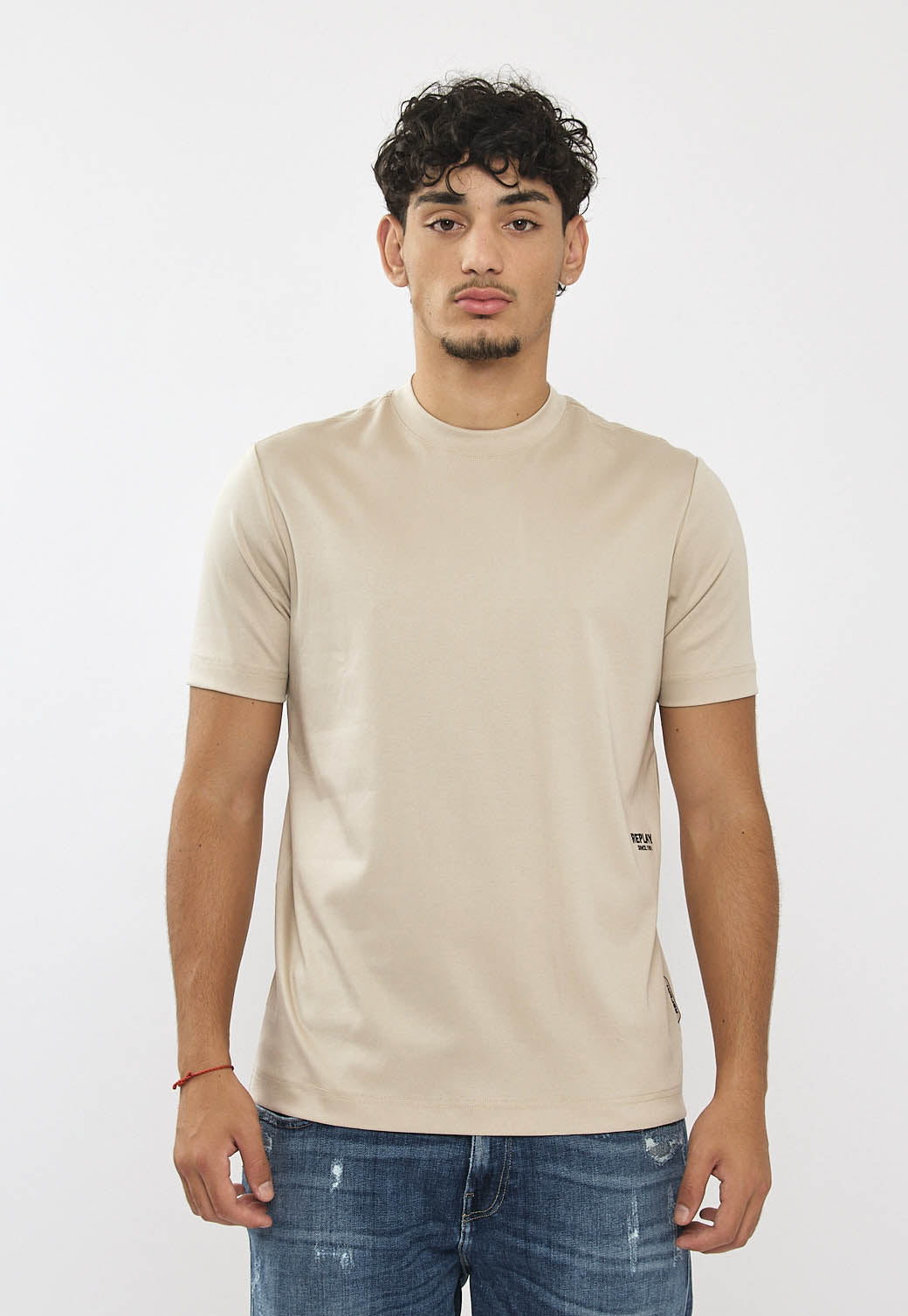 טי-שירט לגברים בצבע אבן