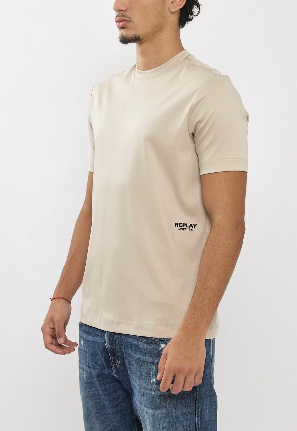 טי-שירט לגברים בצבע אבן