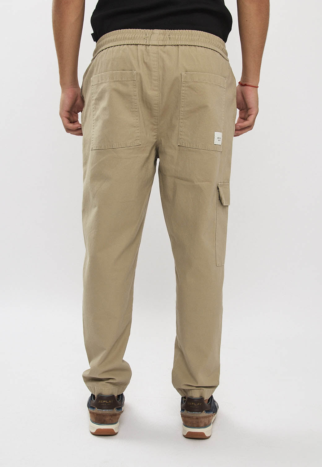 מכנסי טוויל לגברים בצבע קרם אבן