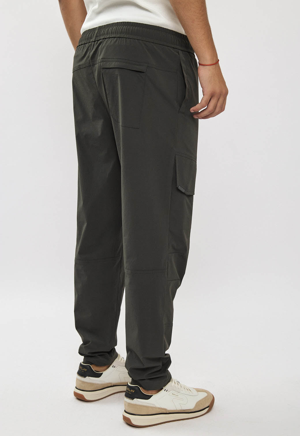 מכנסי 4WAY כיסים לגברים בצבע זית-אפור