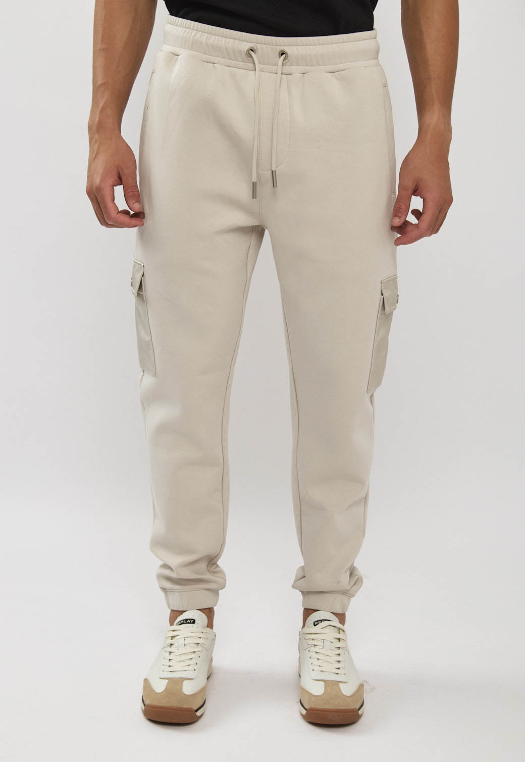 מכנסי ג׳וגר ולור לגברים בצבע חול