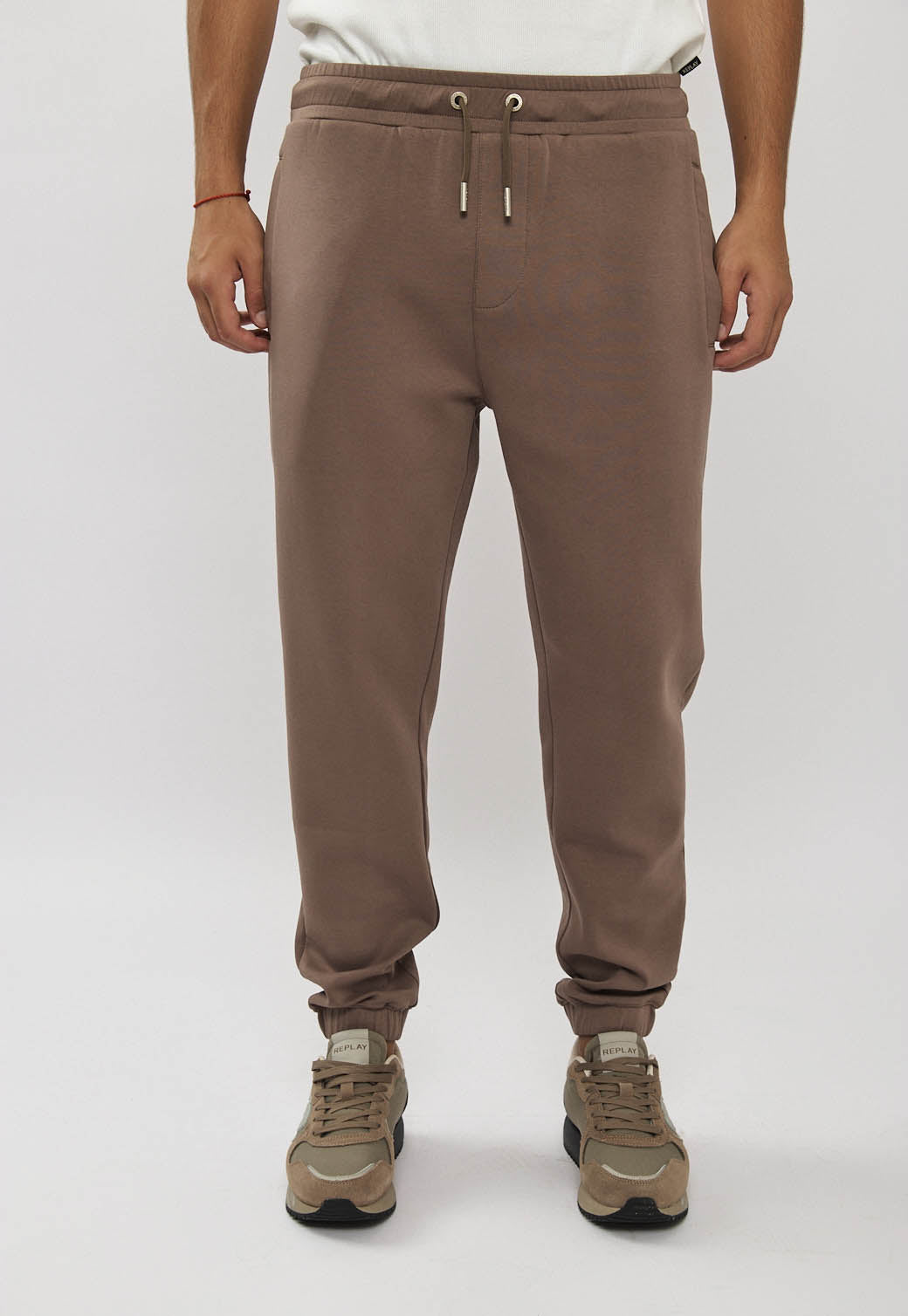 מכנסי טרנינג לגברים בצבע קאמל