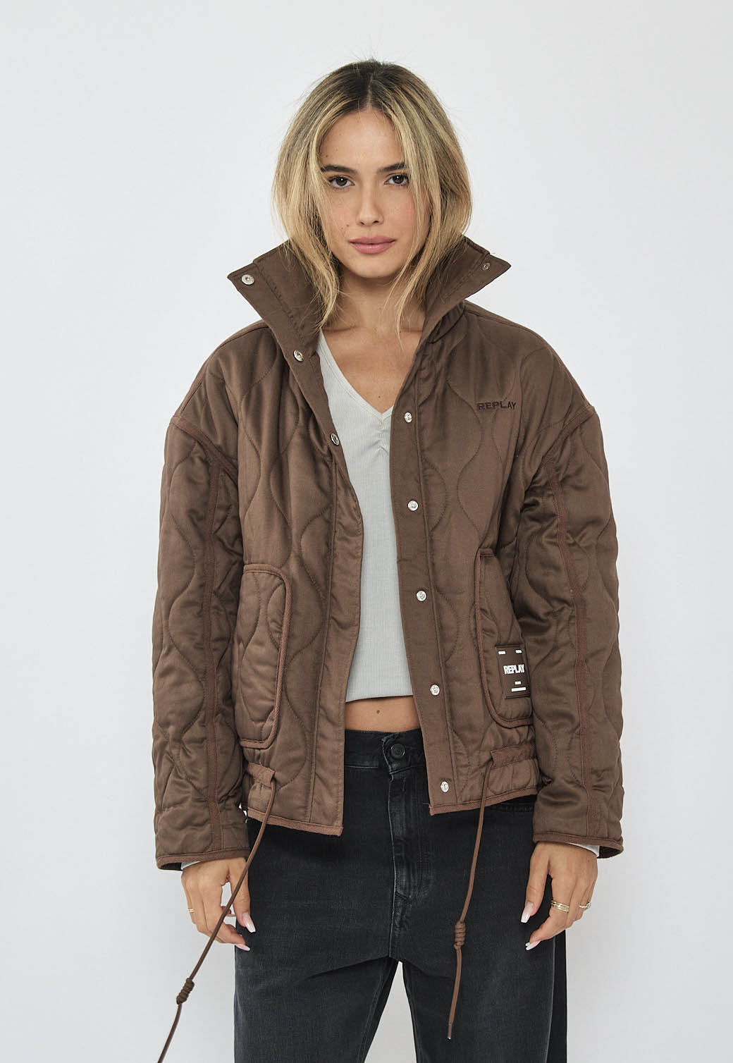 מעיל לנשים בצבע חום