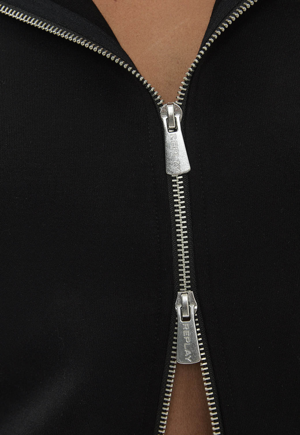 קפוצ’ון רוכסן לנשים בצבע שחור