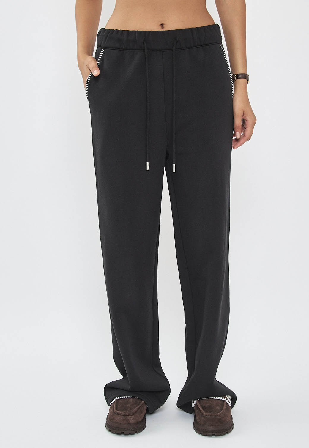 מכנסי טרנינג לנשים W CVC בצבע שחור