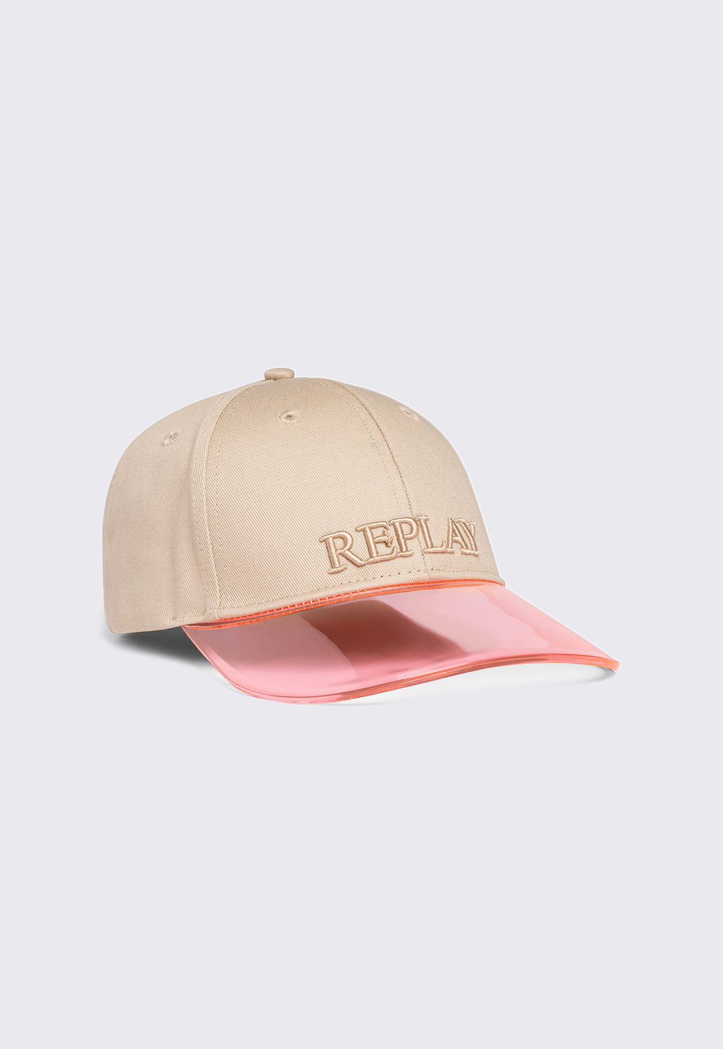 כובע בז' עם מצחייה ורודה שקופה לנשים