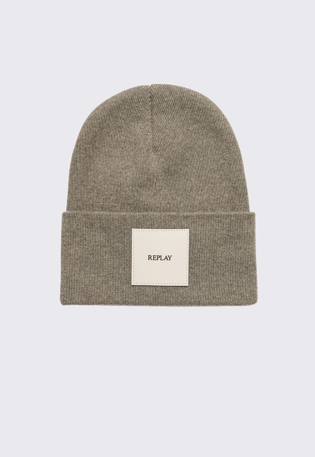 כובע סרוג בצבע אפור עם לוגו