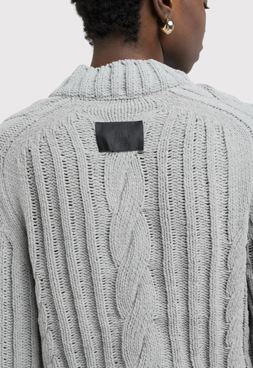 סריג אפור CITY בגזרה משוחררת לנשים