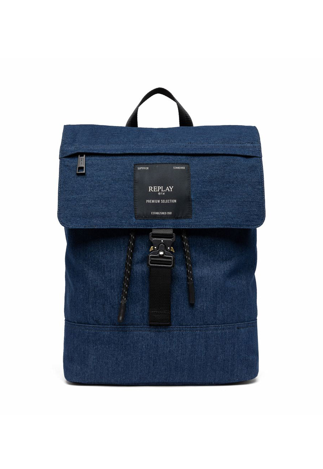 תיק גב בצבע כחול כהה עם קלפה ואבזם קדמי