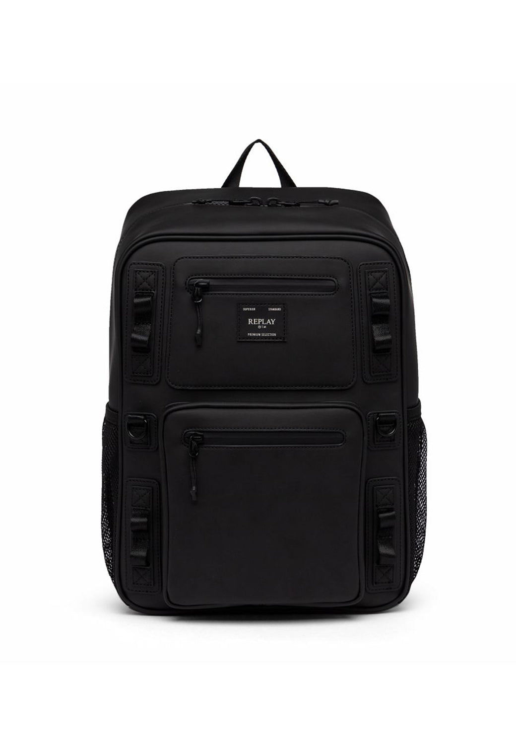 תיק גב שחור קשיח עם כיסים קדמיים