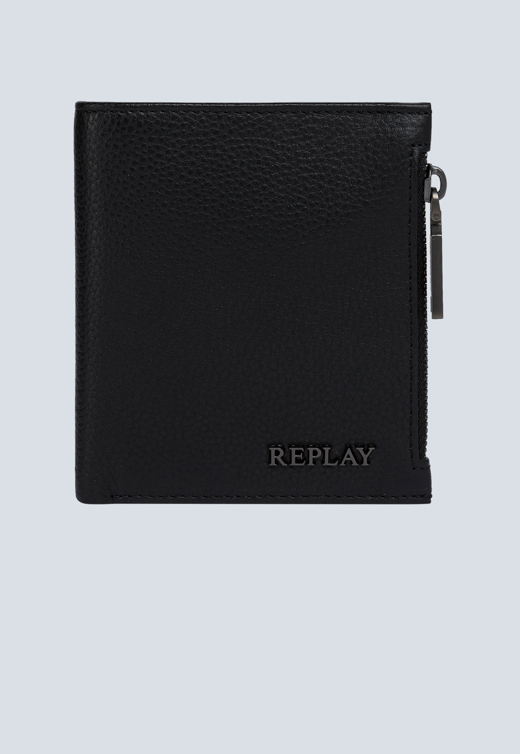 ארנק לגברים בצבע שחור עם רוכסן צד