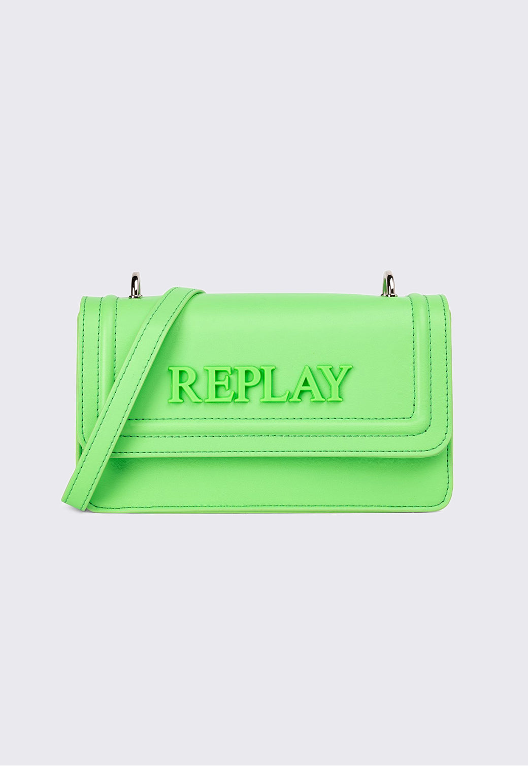 תיק צד לנשים בצבע ירוק ליים עם לוגו