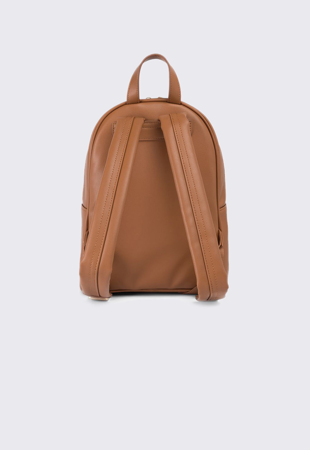 תיק גב לנשים בצבע חום עם רוכסנים זהובים