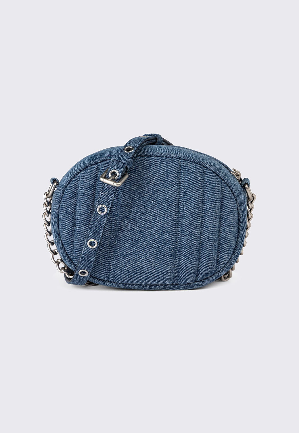 תיק צד אובלי דנים לנשים בצבע כחול