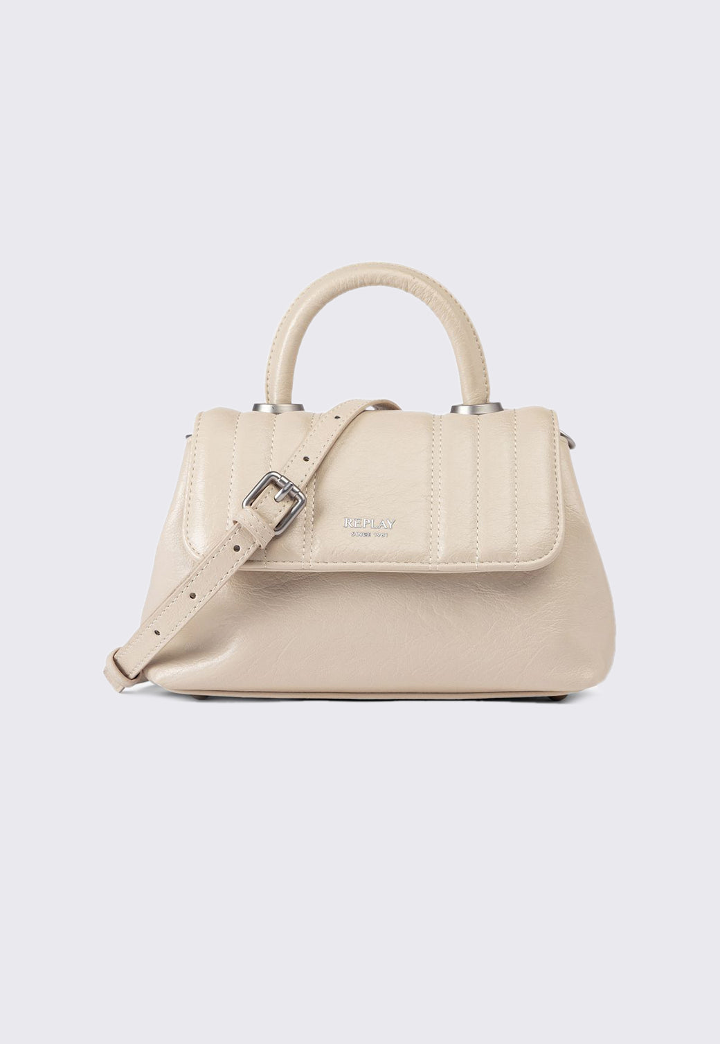 תיק יד לנשים בצבע לבן-אוף עם רצועת כתף