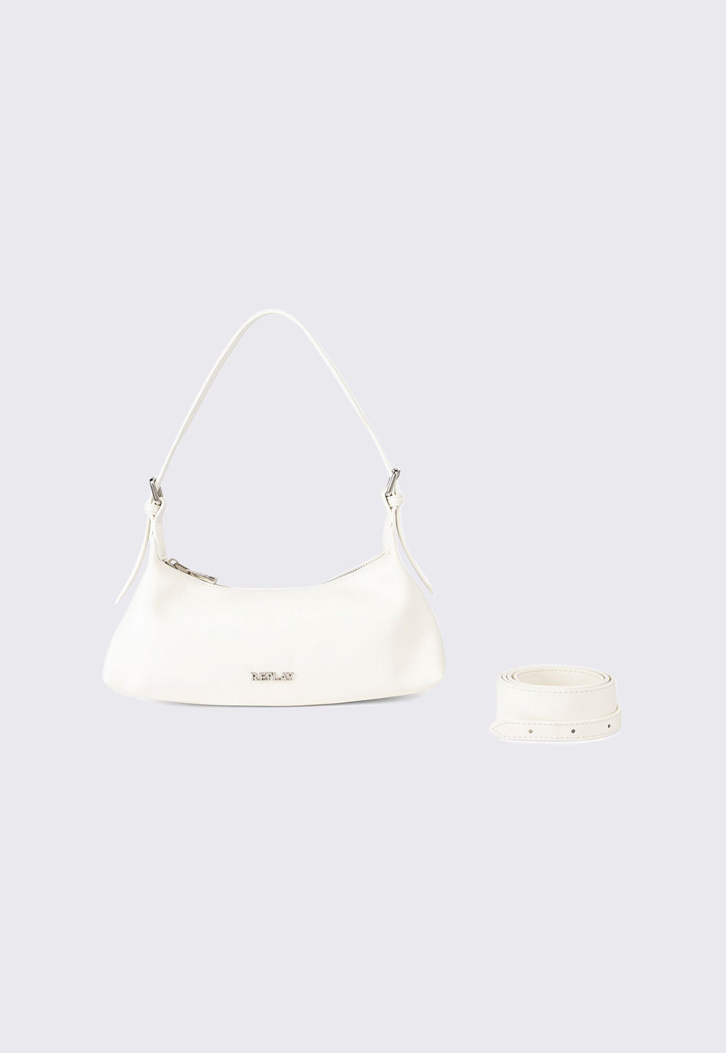 תיק צד לנשים בצבע לבן עם רצועה מתחלפת