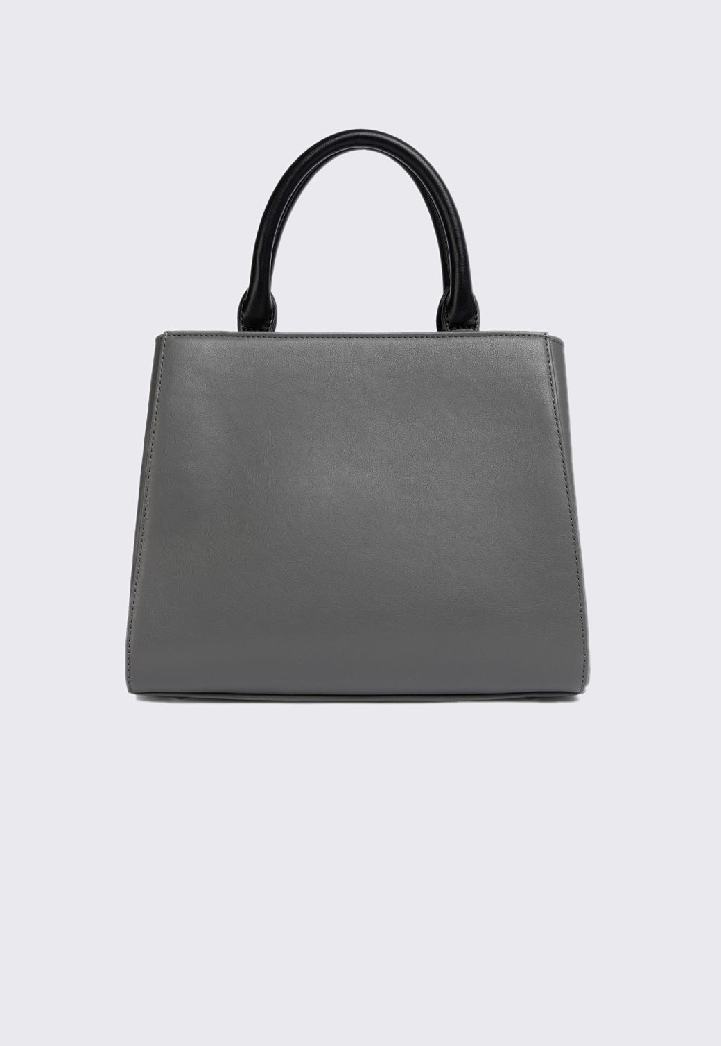 תיק יד לנשים בצבע אפור עם כיסים קדמיים בשילוב שחור