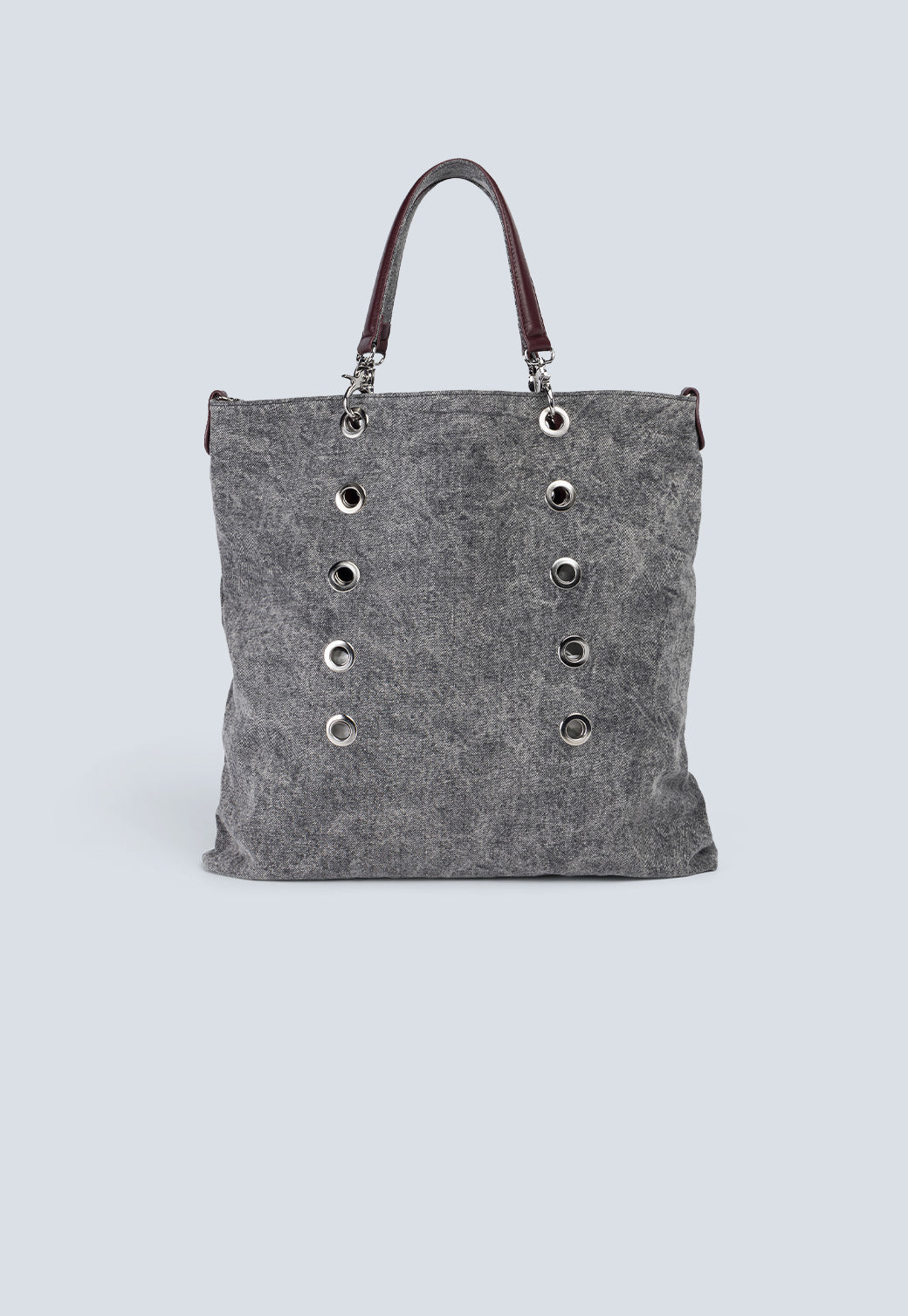 תיק יד לנשים בהדפס נחש אפור עם תיק קטן תואם