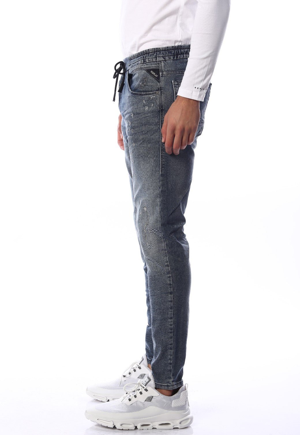 ג'ינס Milano Antifit Super Slim קרעים קטנים | גברים BLUE / 31