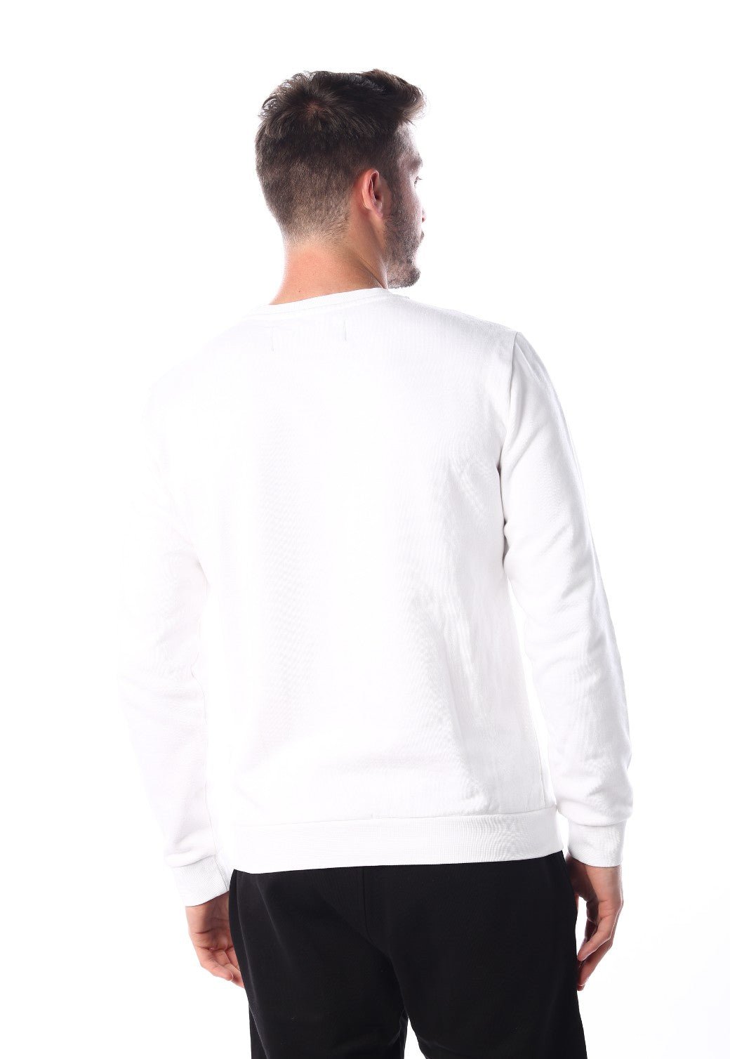 סווטישרט עם לוגו בחזה | גברים WHITE / L