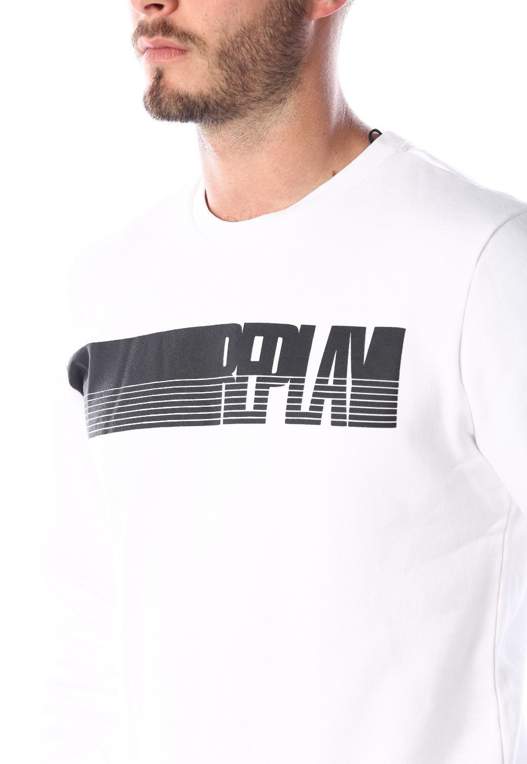 סווטישרט עם לוגו בחזה | גברים WHITE / L