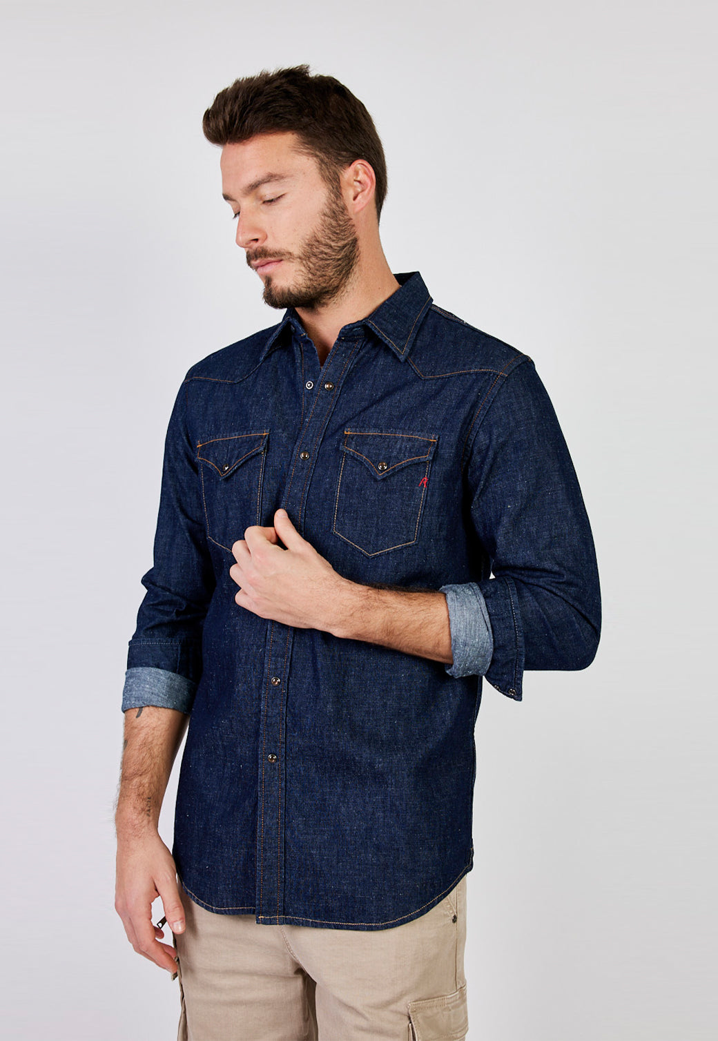 חולצת ג'ינס מכופתרת Slim גברים