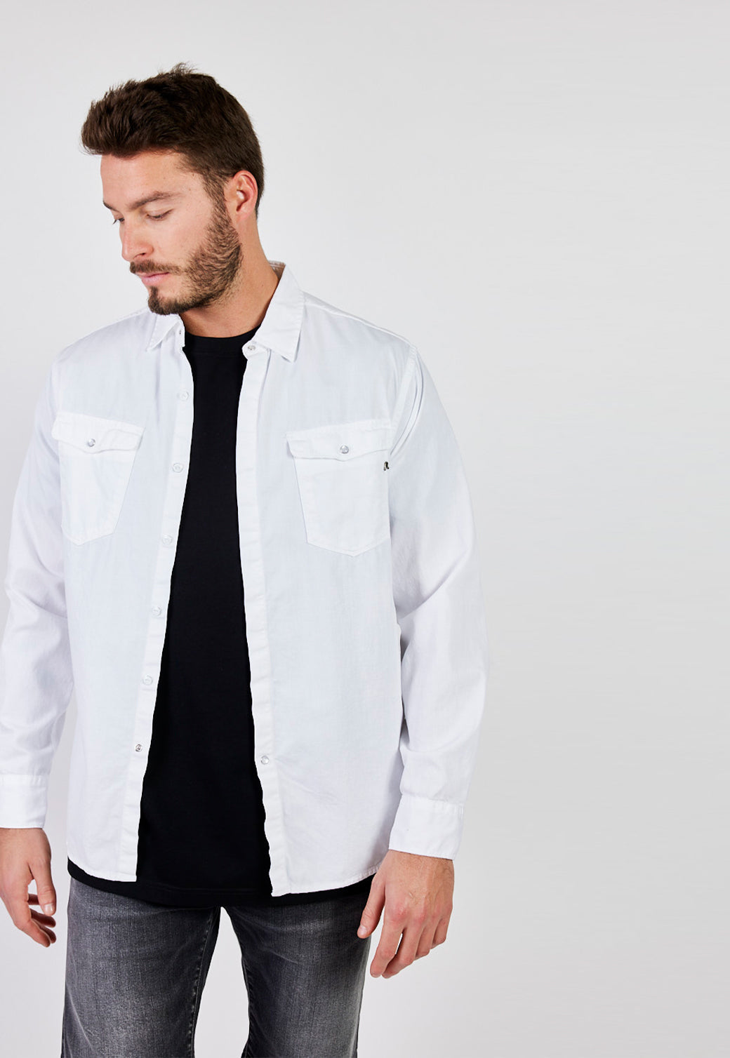 חולצה לבנה מכופתרת DoPlaid גברים