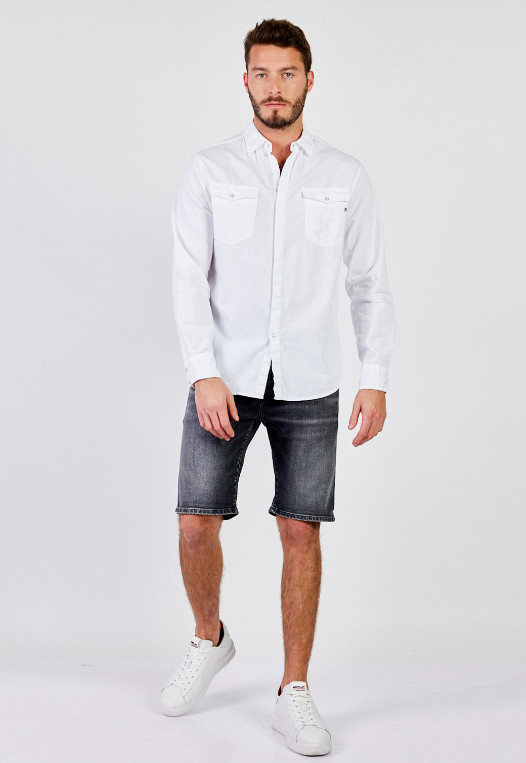 חולצה לבנה מכופתרת DoPlaid גברים