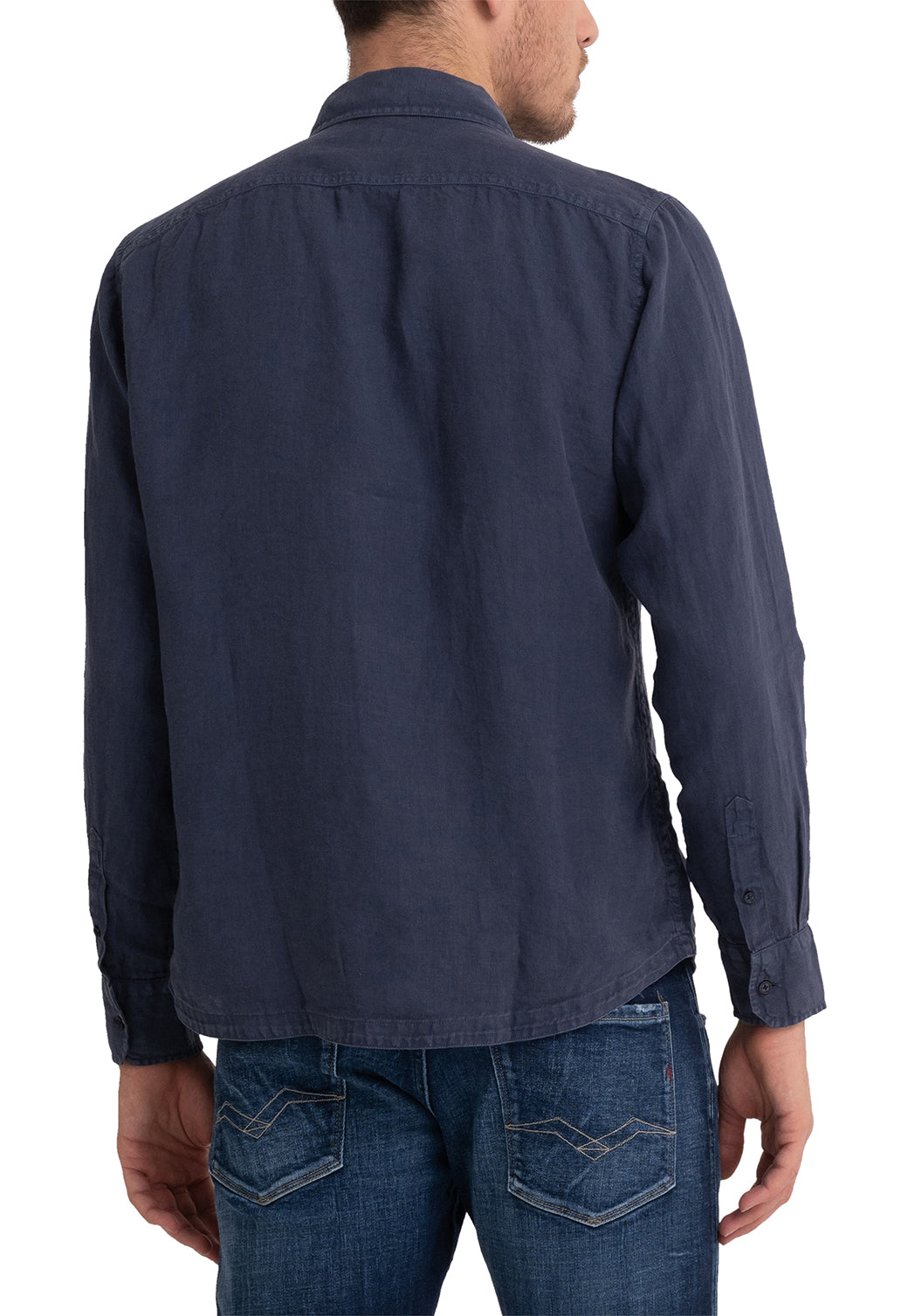 חולצה מכופתרת עם כיס חזה גברים