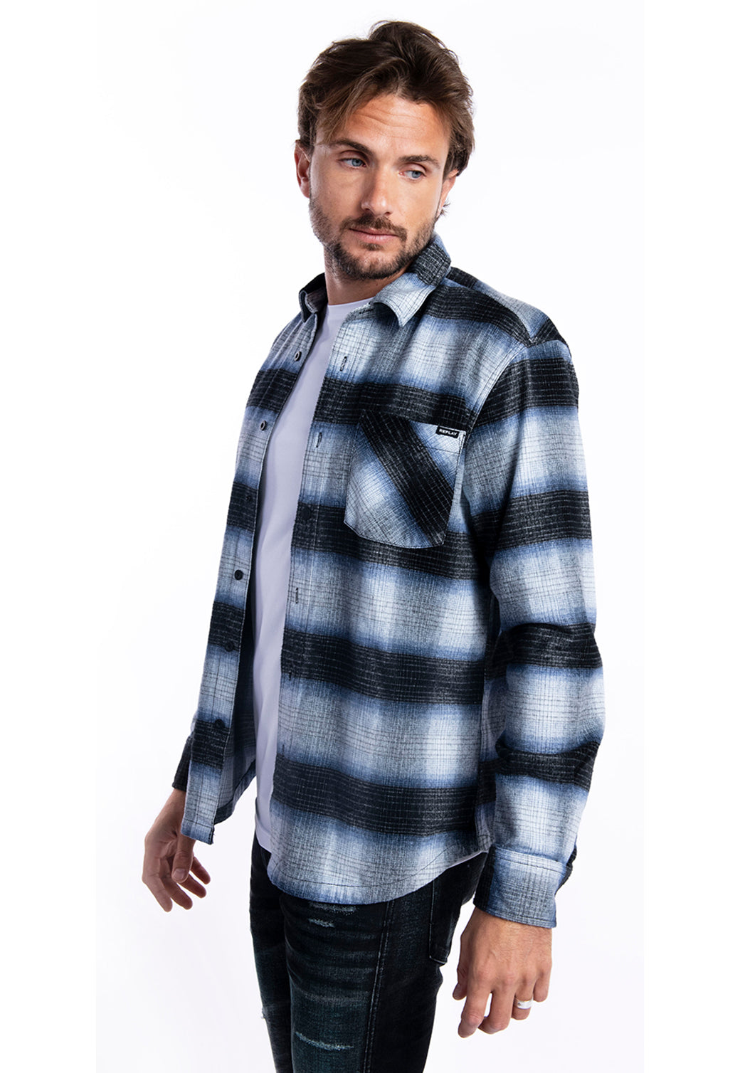 חולצה מכופתרת עם הדפס גברים