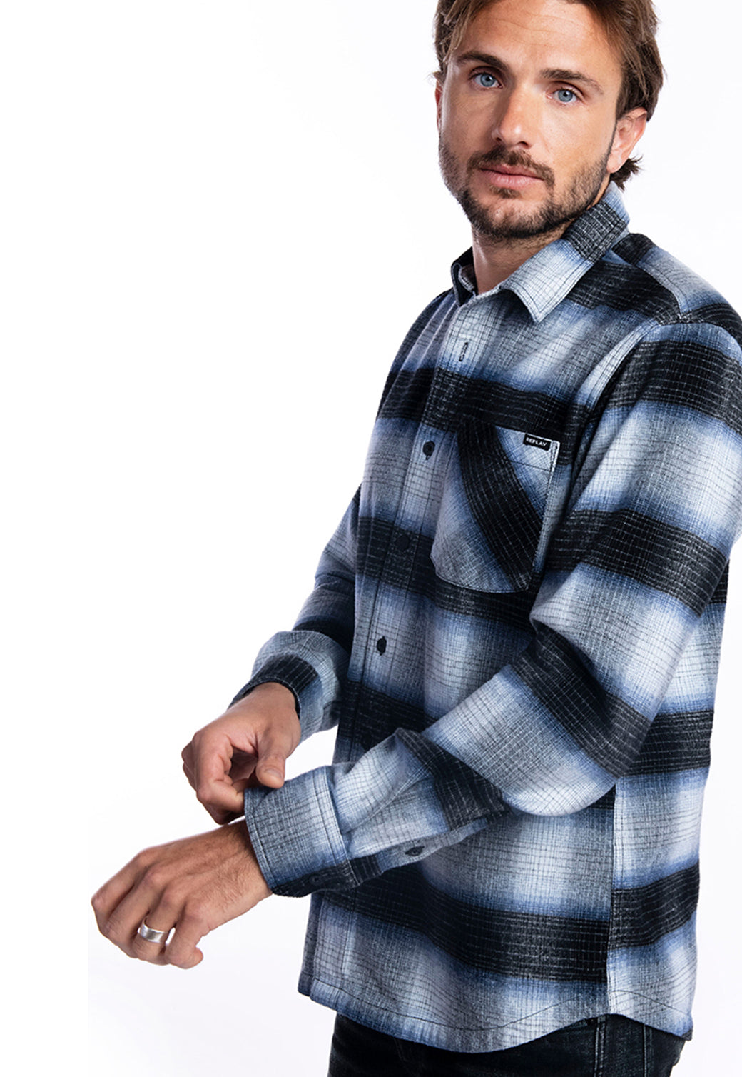 חולצה מכופתרת עם הדפס גברים