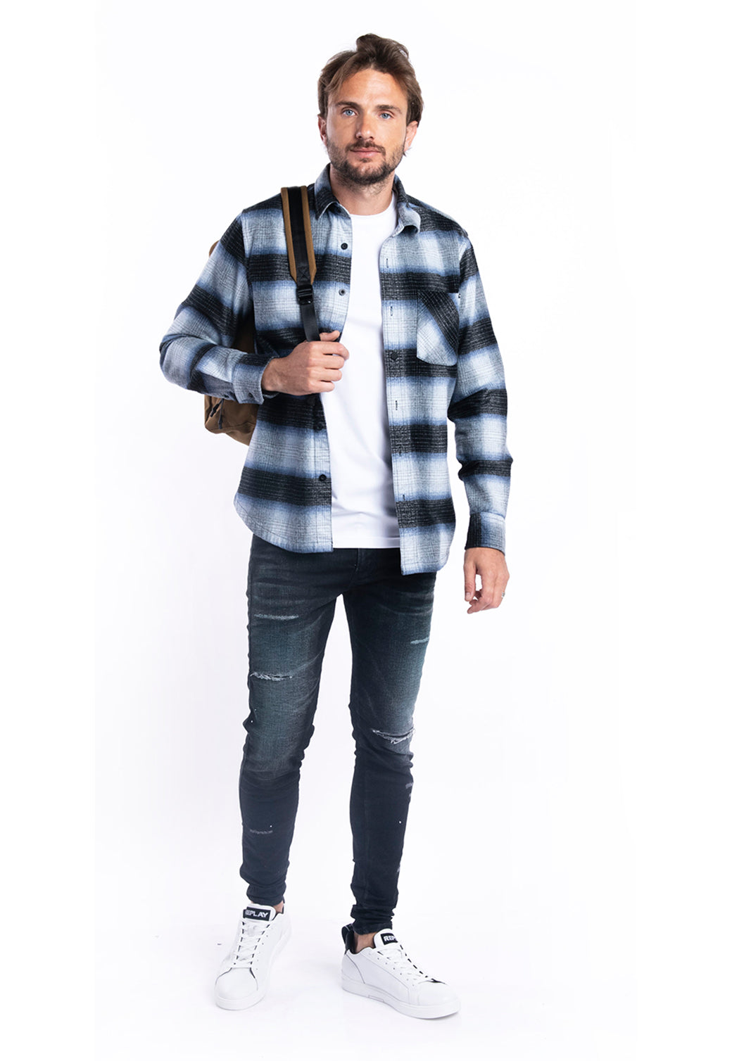 חולצה מכופתרת עם הדפס גברים