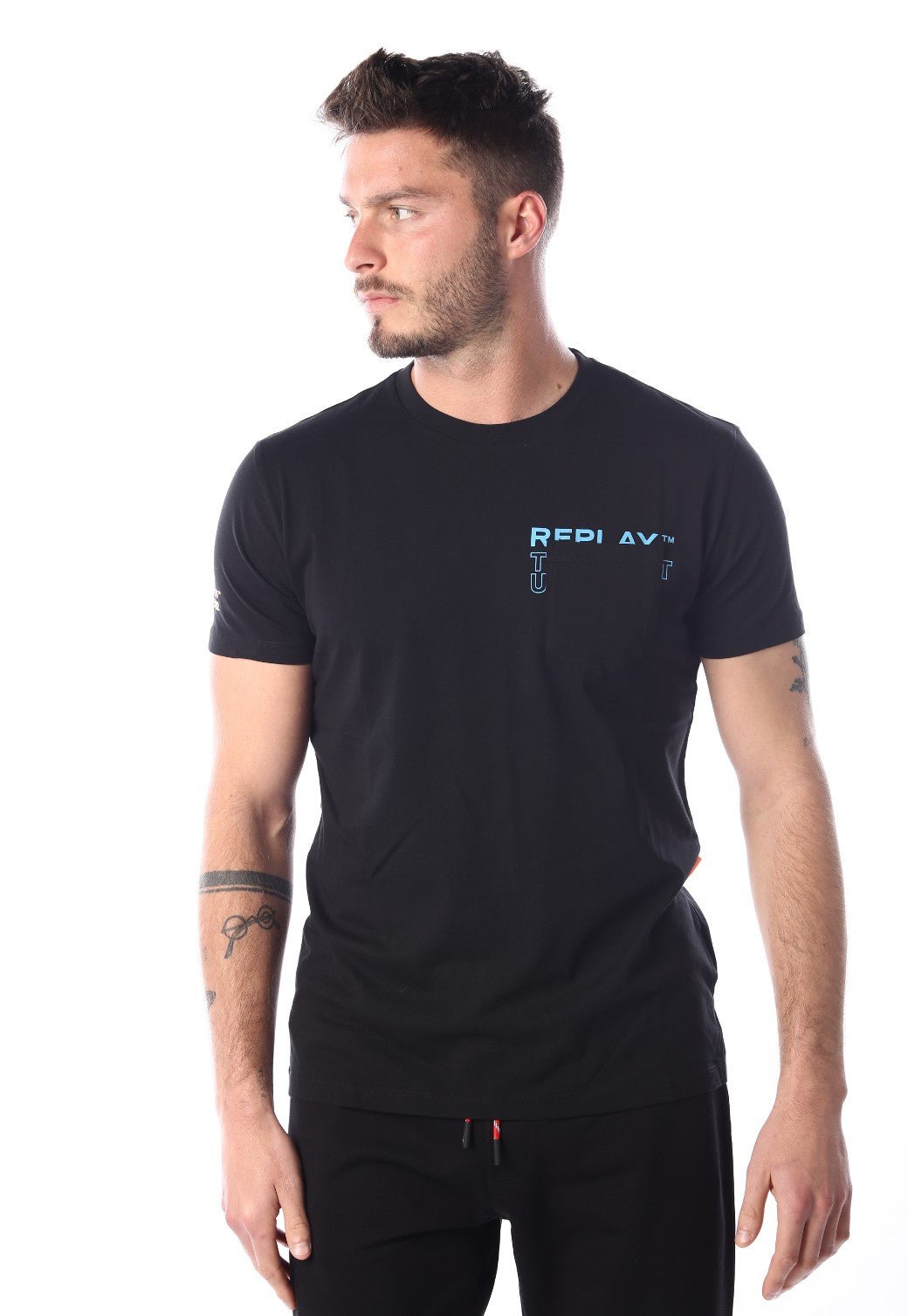טי שירט קצרה עם כיס | גברים BLACK / L