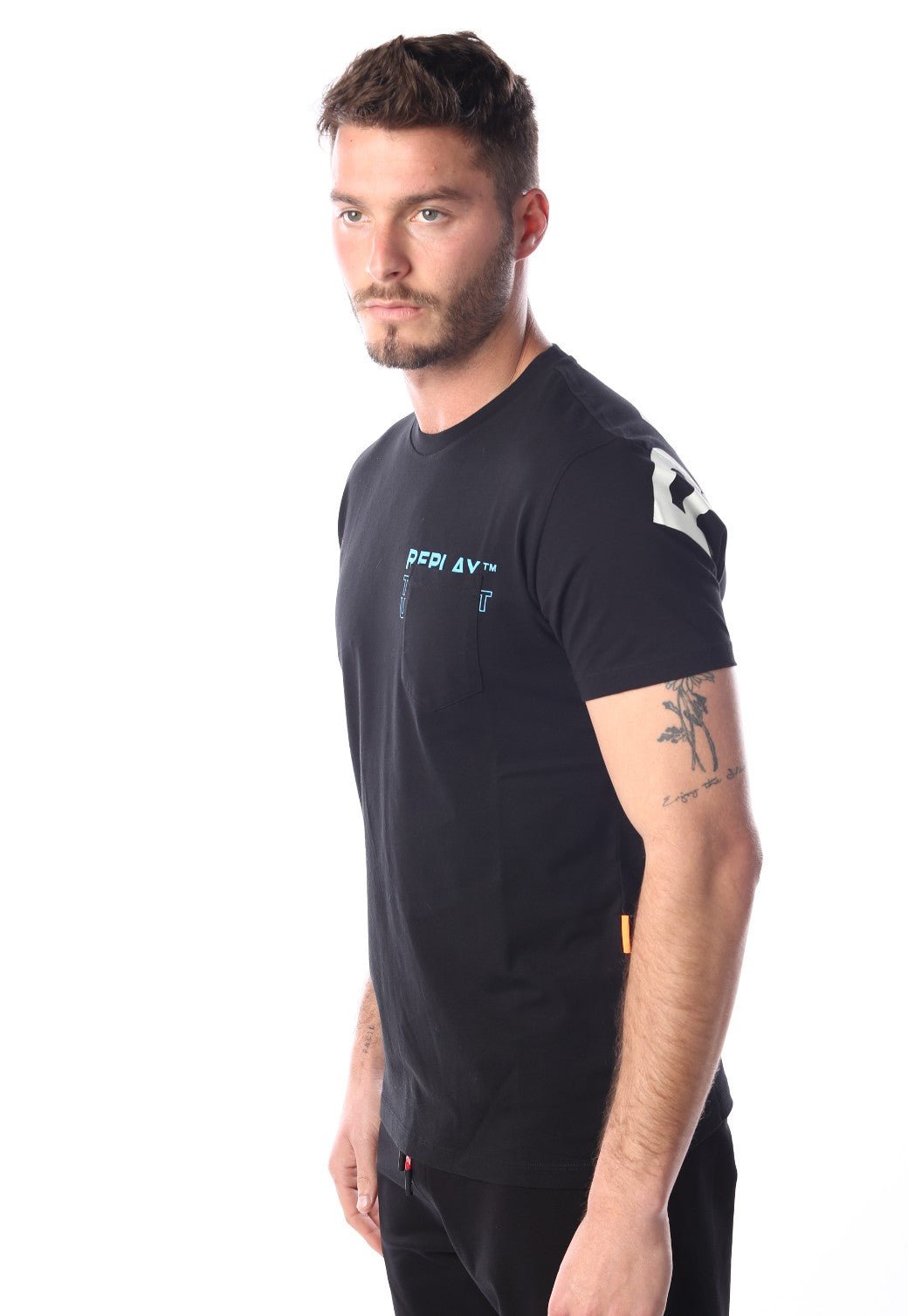 טי שירט קצרה עם כיס | גברים BLACK / L
