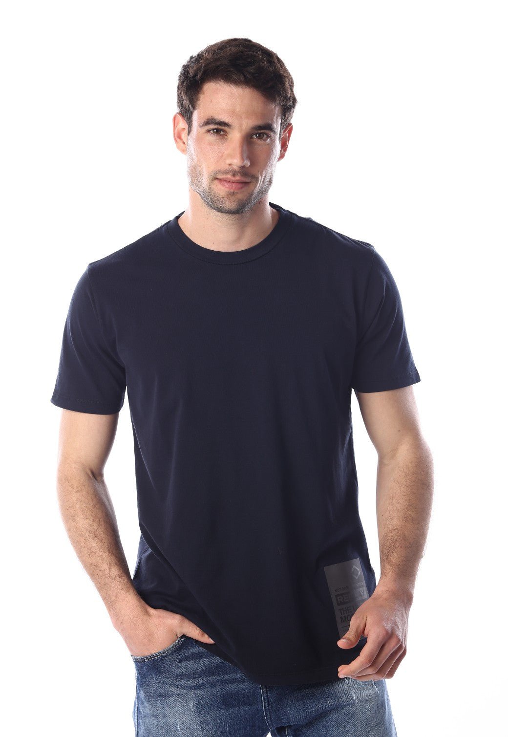 טי שירט קצרה עם לוגו | גברים BLUE / L