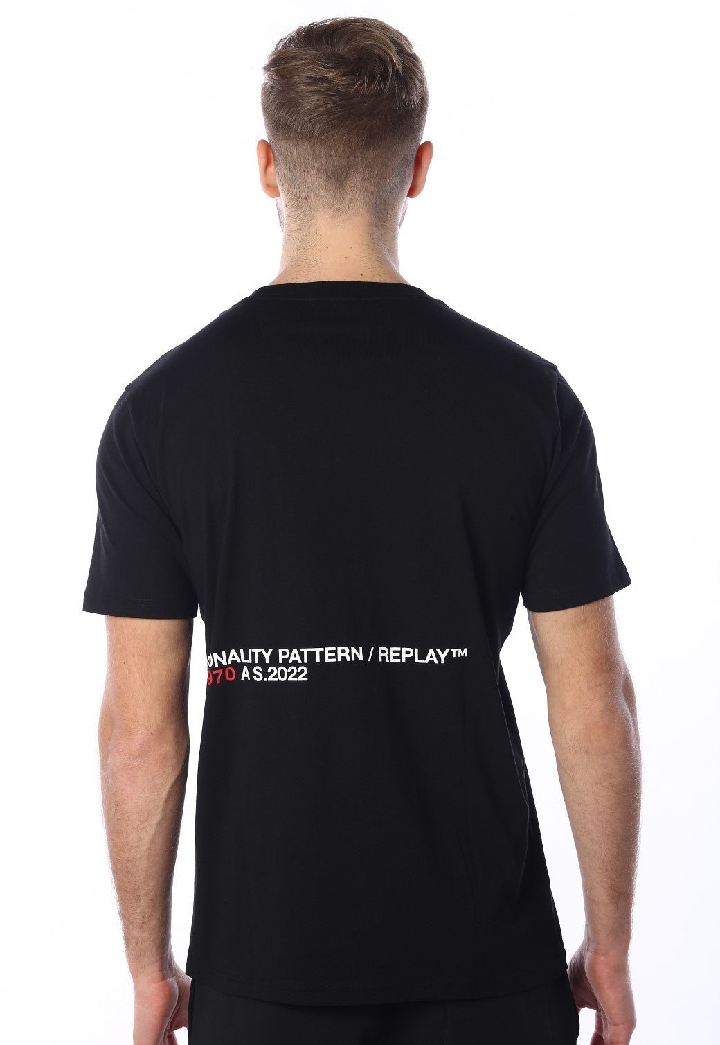 טי שירט קצרה מכותנה עם לוגו | גברים BLACK / L