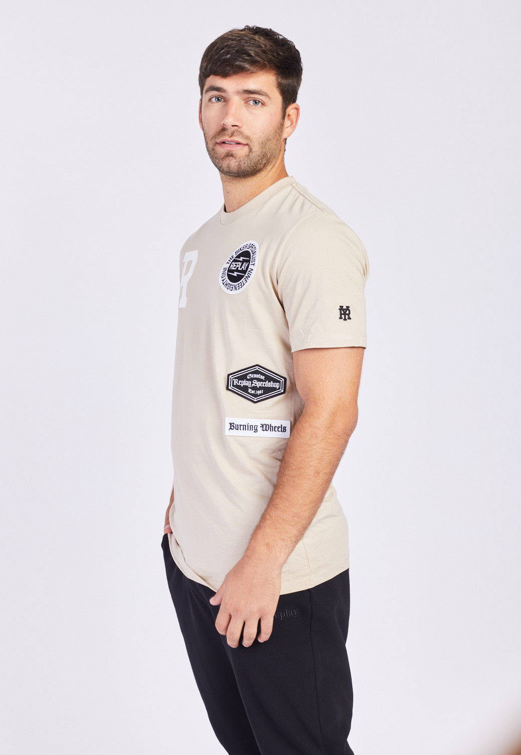 טי שירט קצרה עם הדפס גברים