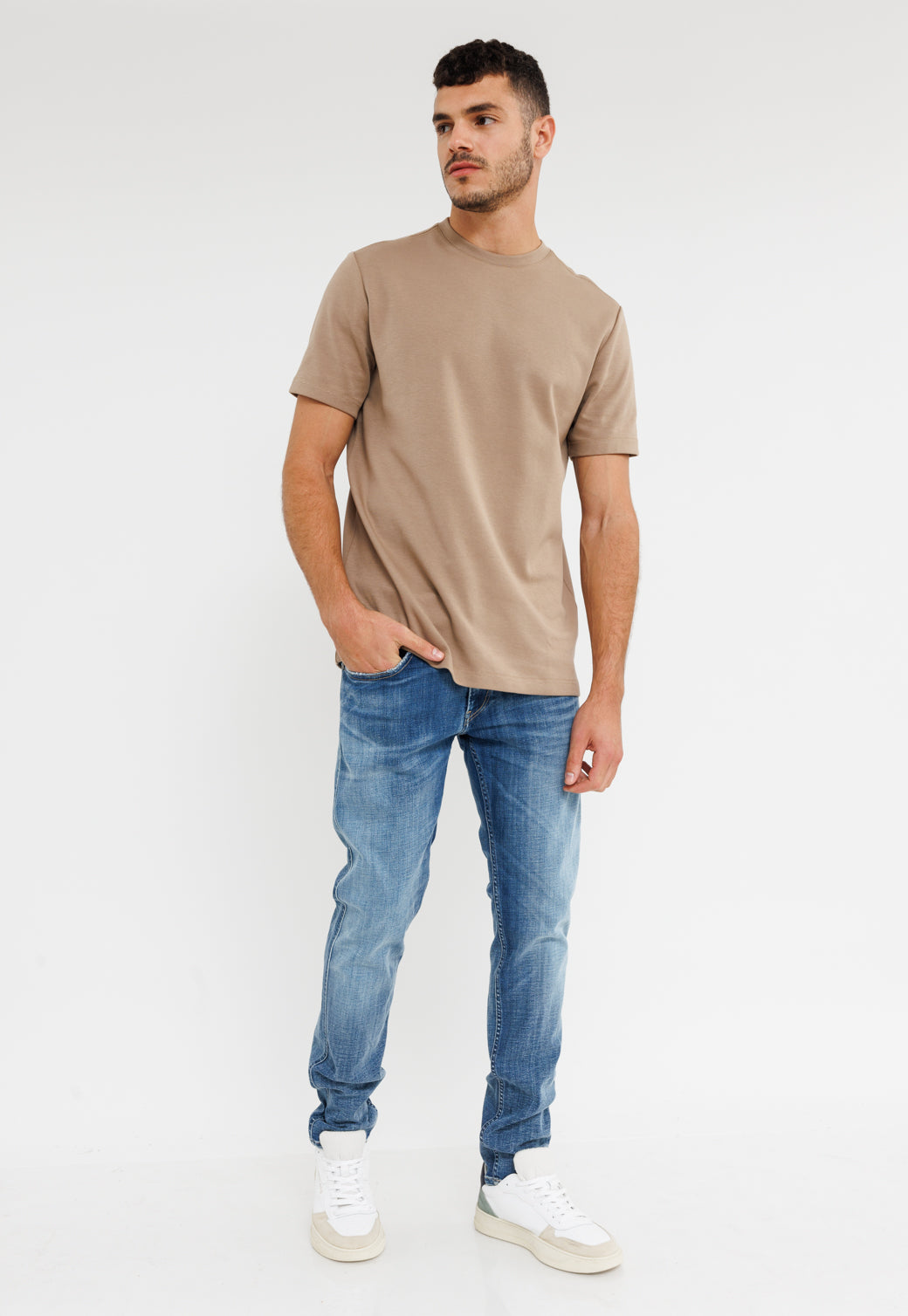 ג'ינס ANBASS בגזרה נמוכה לגברים