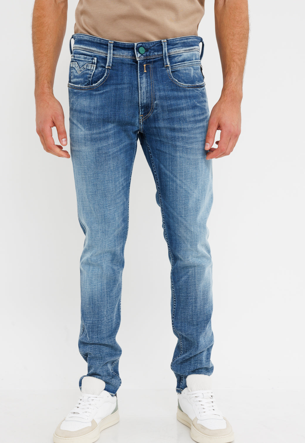 ג'ינס ANBASS בגזרה נמוכה לגברים