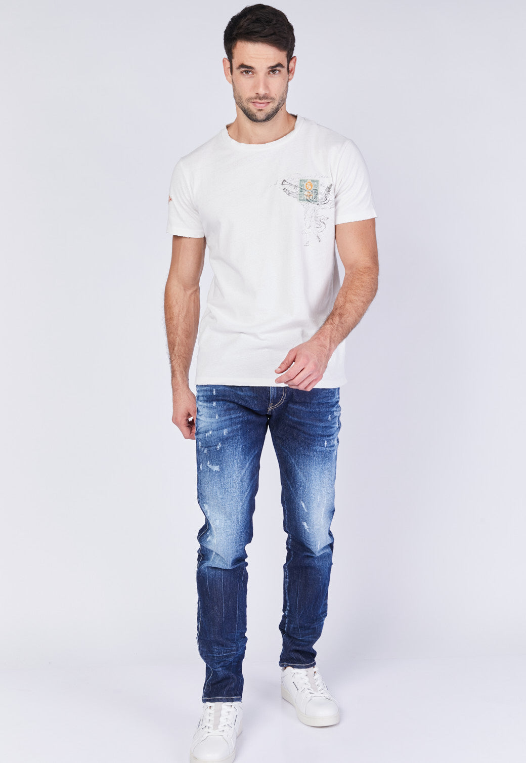 ג׳ינס ANBASS סקיני שפשופים גברים