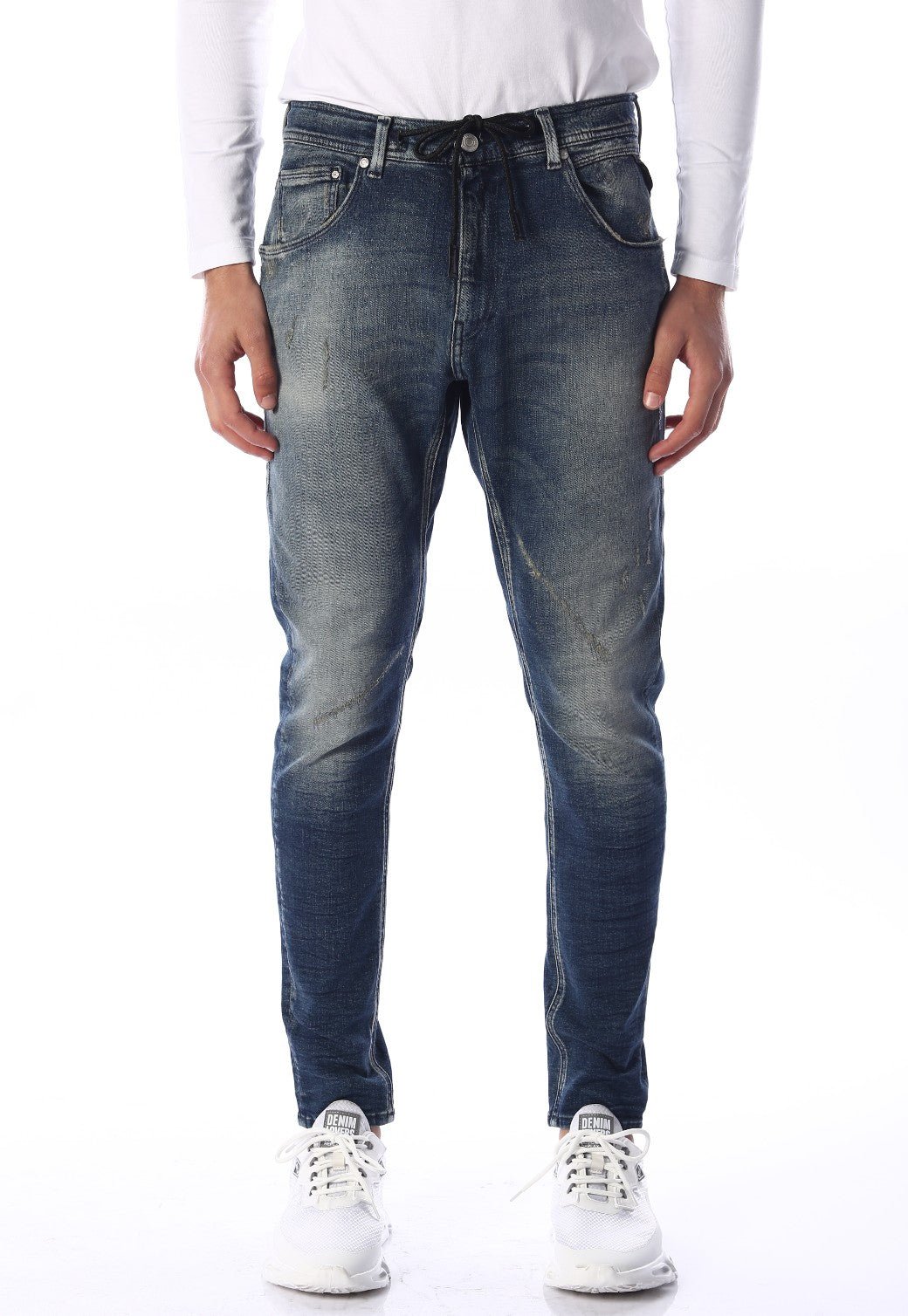 ג'ינס Kovic Antifit חגורת קשירה משופשף | גברים BLUE / 31