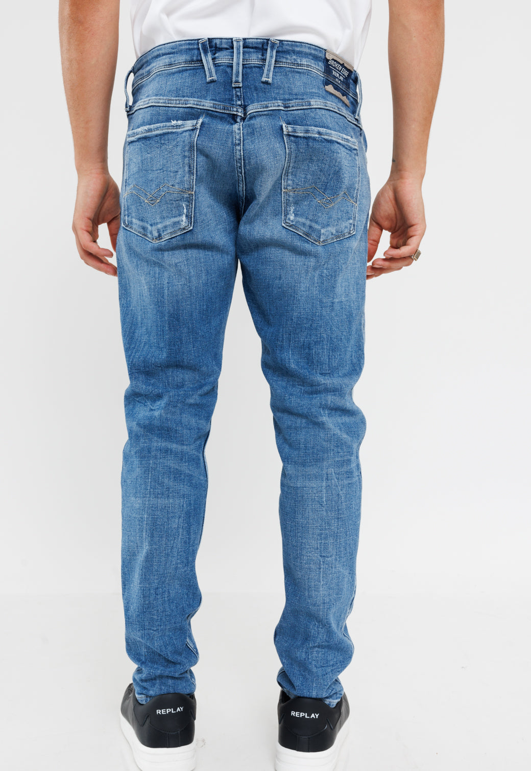 ג'ינס Slim Fit BRONNY עם שפשופים וקרעים גברים