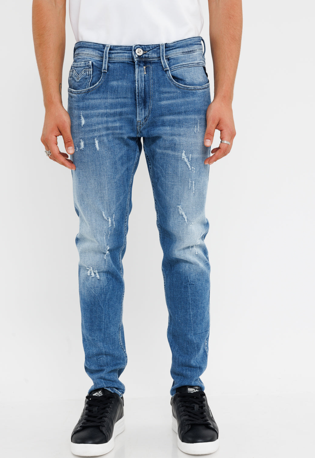 ג'ינס Slim Fit BRONNY עם שפשופים וקרעים גברים