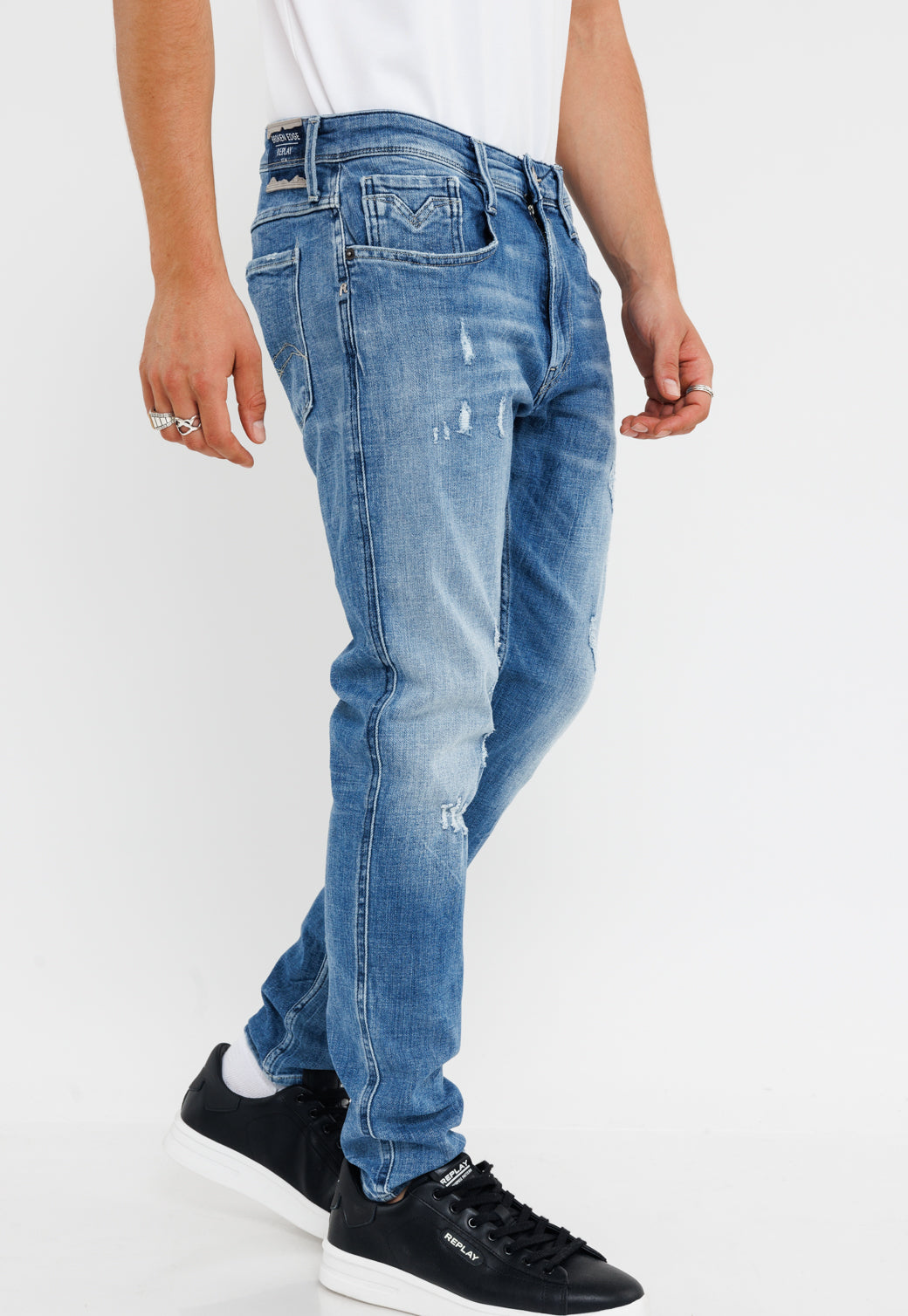 ג'ינס Slim Fit BRONNY עם שפשופים וקרעים גברים