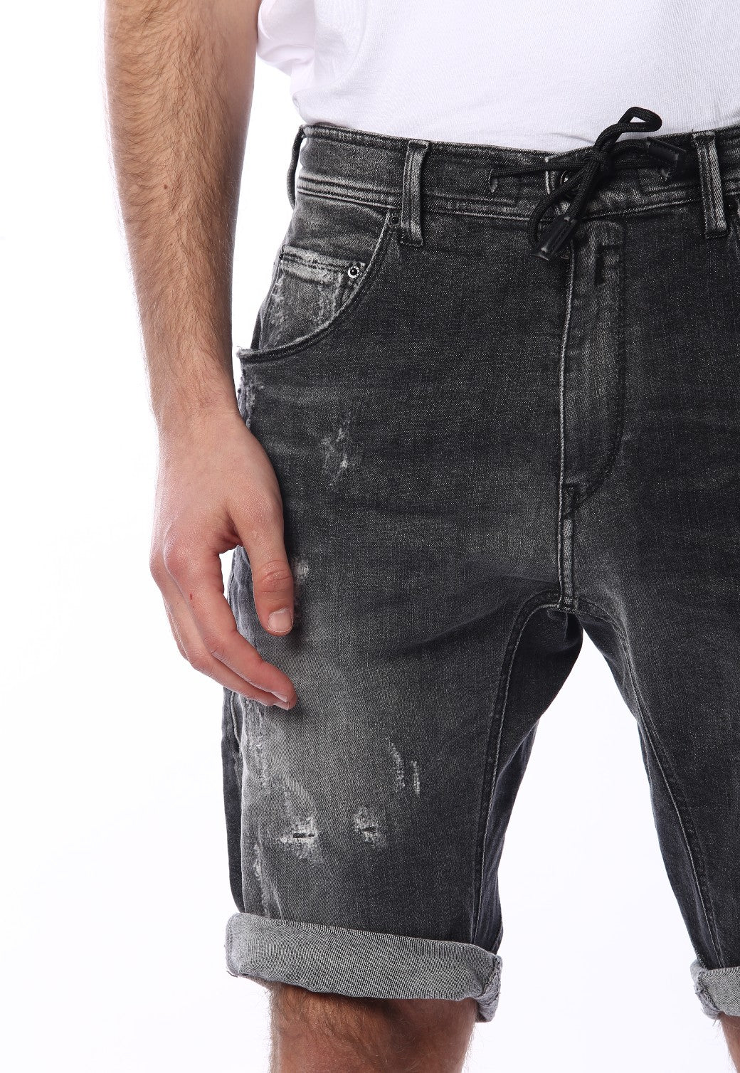 ג'ינס קצר עם קרעים | גברים GREY / 31