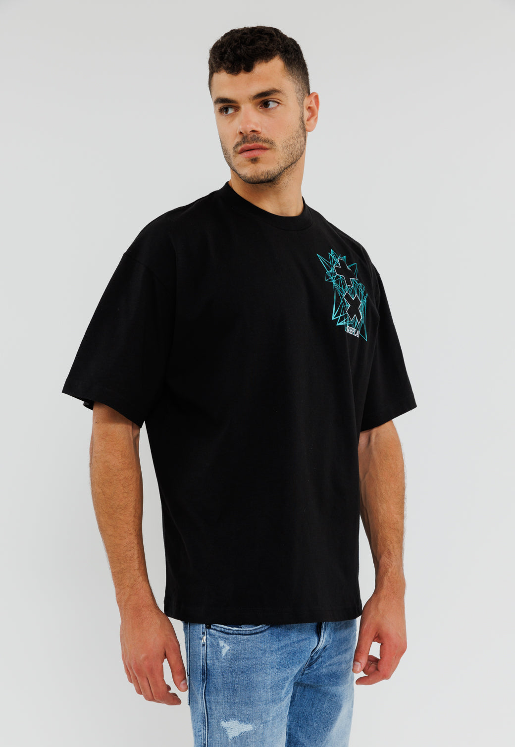 חולצת טי שירט צווארון עגול ודפוס גרפי של REPLAY X MARTIN GARRIX בחזית ובגב