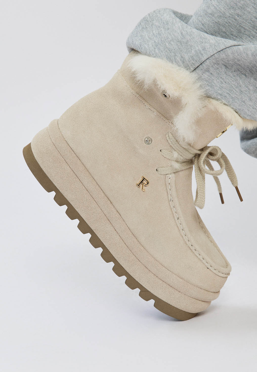 מגפוני MONIE זמש לנשים בצבע אבן