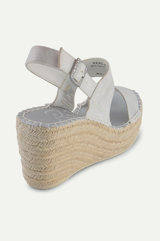 סנדלי פלטפורמה SUSAN בצבע לבן